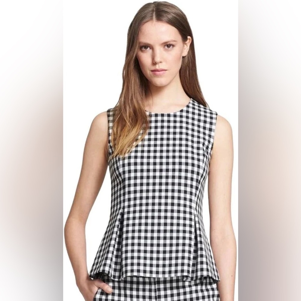 DVF Check Peplum Top